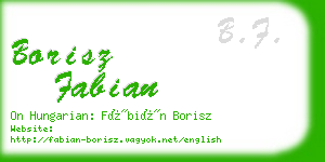 borisz fabian business card